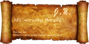 Jávorszky Margó névjegykártya